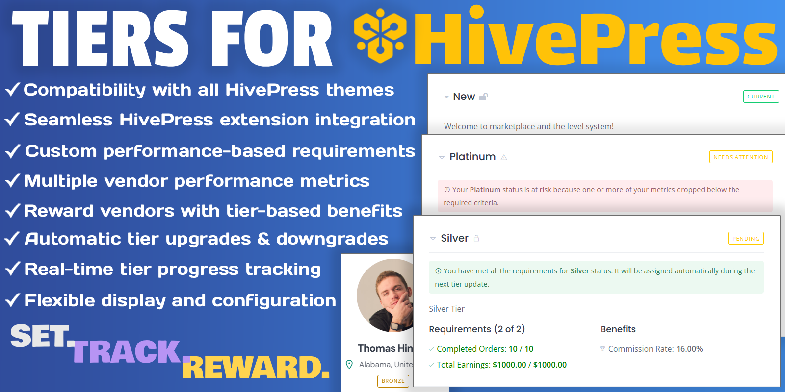 Tiers for HivePress